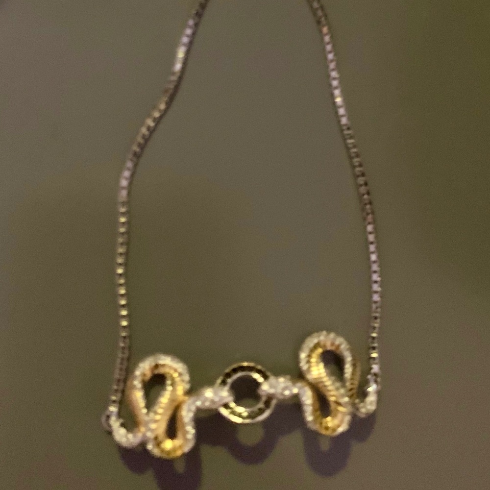 Solid silver and gold bracelet